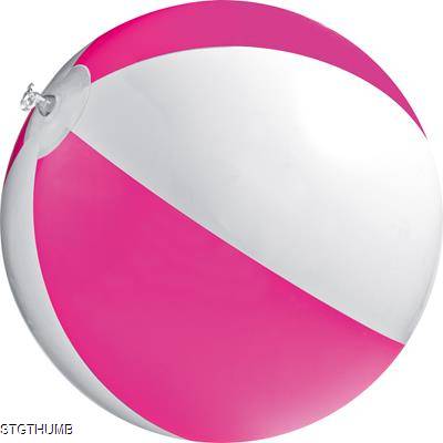 Picture of CLASSIC INFLATABLE BEACH BALL with White & Pink Panels