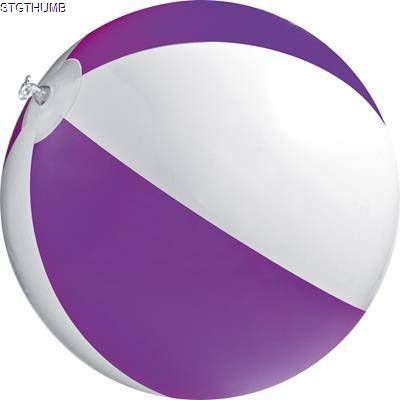 Picture of CLASSIC INFLATABLE BEACH BALL with White & Violet Panels.