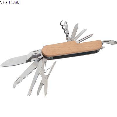 Picture of 11-PARTS STAINLESS STEEL METAL POCKET KNIFE in Beige