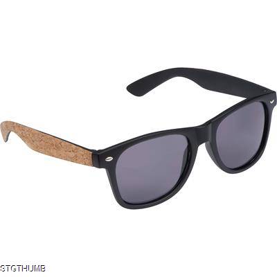 Picture of SUNGLASSES with Cork Covered Temples in Beige.