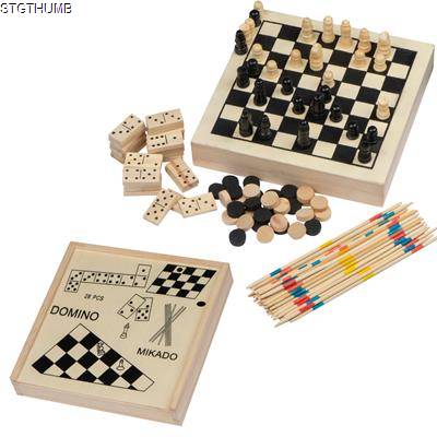 Picture of WOOD GAME SET in Beige.