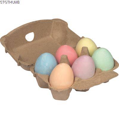 Picture of CHALK MINI EGGS in Cardboard Card Box in Beige