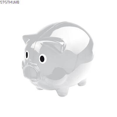 Picture of PLASTIC TRANSLUCENT PIGGY BANK MONEY BOX in Clear Transparent