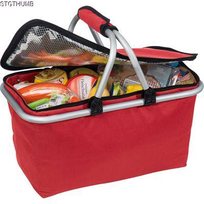 Picture of FOLDING POLYESTER SHOPPING BASKET with Insulating Function in Red
