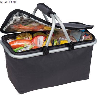 Picture of FOLDING POLYESTER SHOPPING BASKET with Insulating Function in Anthracite Grey.