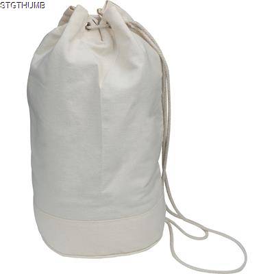 Picture of COTTON DUFFLE BAG in White.