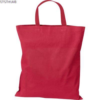 Picture of COTTON BAG with Short Handles in Red.
