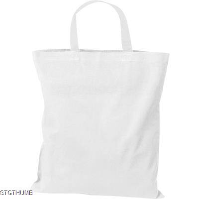 Picture of COTTON BAG with Short Handles in White.