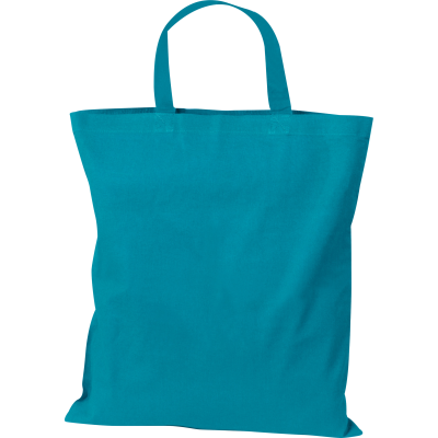Picture of COTTON BAG with Short Handles in Turquoise 