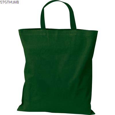 Picture of COTTON BAG with Short Handles in Dark Green