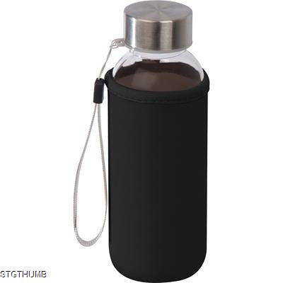 Picture of DRINK BOTTLE with Neoprene Sleeve in Black.
