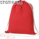 Picture of ECO TEX STANDARD 100 CERTIFIED GYMBAG FROM ECO FRIENDLY COTTON 140G & M in Red