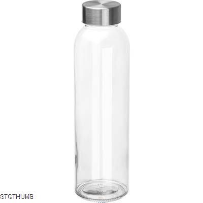 Picture of TRANSPARENT DRINK BOTTLE with Grey Lid in Clear Transparent