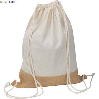 Picture of GYMBAG with Jute Bottom in White