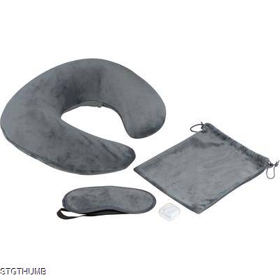 Picture of TRAVEL SET with Neck Pillow, Sleep Mask, & Laundry Bag in Silvergrey.