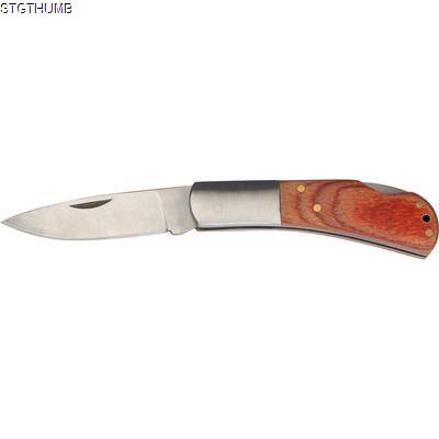 Picture of FOLDING KNIFE with Wood Handle in Brown.