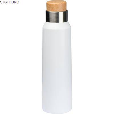 Picture of THERMOS FLASK with Wood Cap 500 Ml in White.