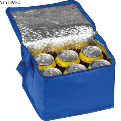 Picture of NON-WOVEN COOLING BAG - 6 CANS in Blue.