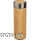 Picture of STAINLESS STEEL METAL MUG with Tea Strainer in Bamboo Look 350ml in Beige