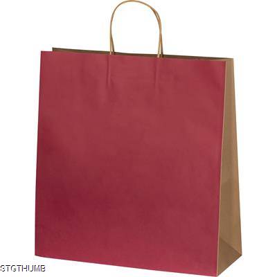 Picture of BIG RECYCLED PAPERBAG with 2 Handles in Burgundy.
