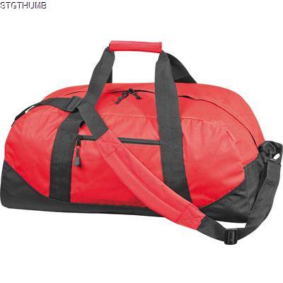 Picture of POLYESTER SPORTS TRAVEL BAG in Red.