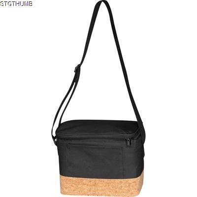 Picture of POLYESTER COOL BAG with Cork Bottom in Black.