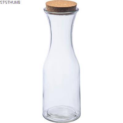 Picture of GLASS CARAFE with Cork Lid in Clear Transparent
