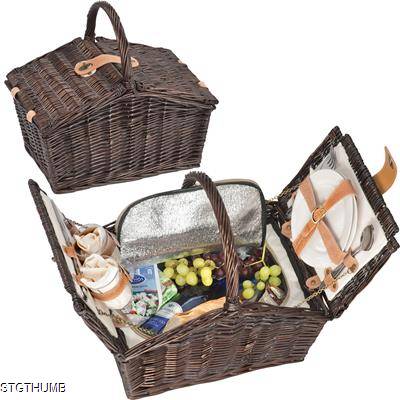 Picture of PICNIC BASKET SET in Brown.