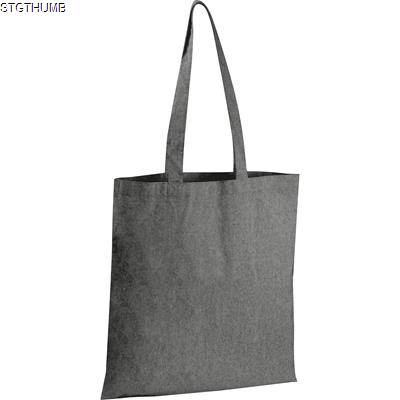 Picture of RECYCLED COTTON BAG with Long Handles in Black.
