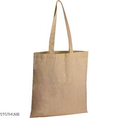 Picture of RECYCLED COTTON BAG with Long Handles in White.
