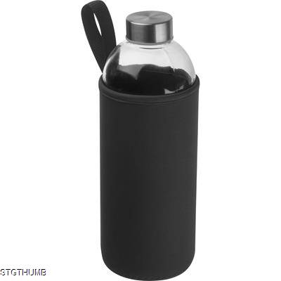 Picture of 1000 ML GLASS BOTTLE with Neoprene Sleeve in Black.