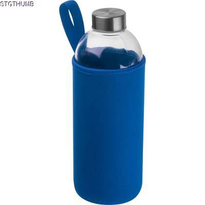 Picture of 1000 ML GLASS BOTTLE with Neoprene Sleeve in Blue.