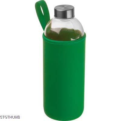 Picture of 1000 ML GLASS BOTTLE with Neoprene Sleeve in Green.