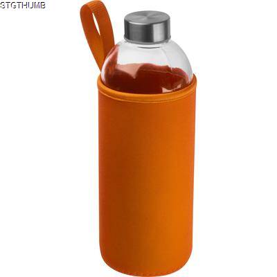 Picture of 1000 ML GLASS BOTTLE with Neoprene Sleeve in Orange