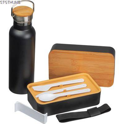 Picture of LUNCH SET VACUUM FLASK & BOX in Black