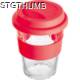 Picture of GLASS MUG with Silicon Sleeve & Lid in Red