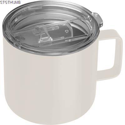 Picture of STAINLESS STEEL METAL DRINK CUP in White.