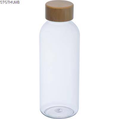 Picture of RPET BOTTLE with Bamboo Lid in Clear Transparent.