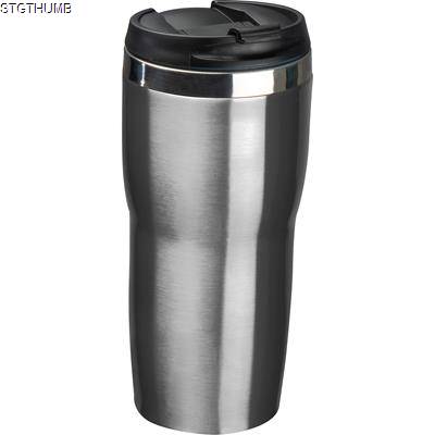 Picture of DOUBLE WALL STAINLESS STEEL METAL DRINK BOTTLE in Silvergrey