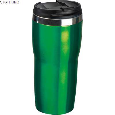 Picture of DOUBLE WALL STAINLESS STEEL METAL DRINK BOTTLE in Green