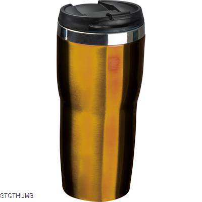 Picture of DOUBLE WALL STAINLESS STEEL METAL DRINK BOTTLE in Gold