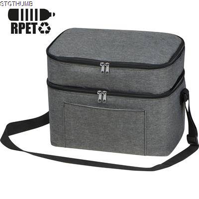 Picture of RPET COOL BAG with 2 Compartments in Anthracite Grey.