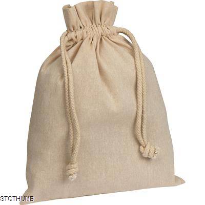 Picture of MEDIUM DRAWSTRING BAG MADE FROM RECYCLED COTTON in Beige.