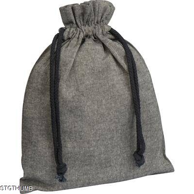 Picture of MEDIUM DRAWSTRING BAG MADE FROM RECYCLED COTTON in Anthracite Grey