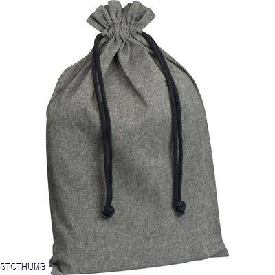 Picture of LARGE DRAWSTRING BAG MADE FROM RECYCLED COTTON in Anthracite Grey.