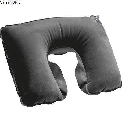 Picture of INFLATABLE SOFT TRAVEL PILLOW in Black.