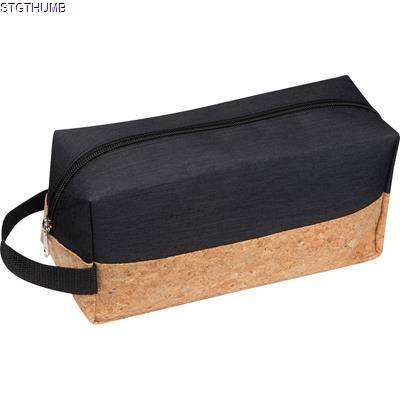 Picture of COSMETICS BAG with Cork Bottom in Black.