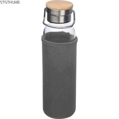 Picture of GLASS BOTTLE with Neoprene Sleeve, 600ml in Silvergrey