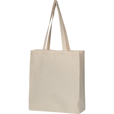 Picture of ORGANIC COTTON BAG (GOTS) with Bottom Folding in Beige
