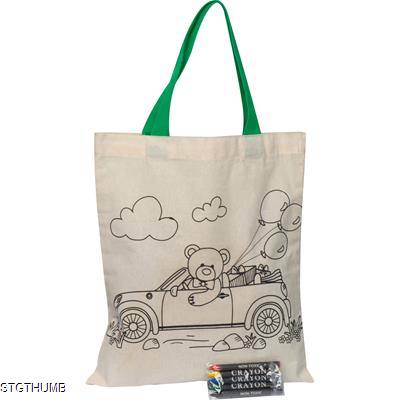 Picture of COTTON BAG FOR COLORING in Beige.